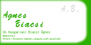 agnes biacsi business card