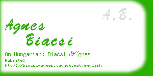 agnes biacsi business card